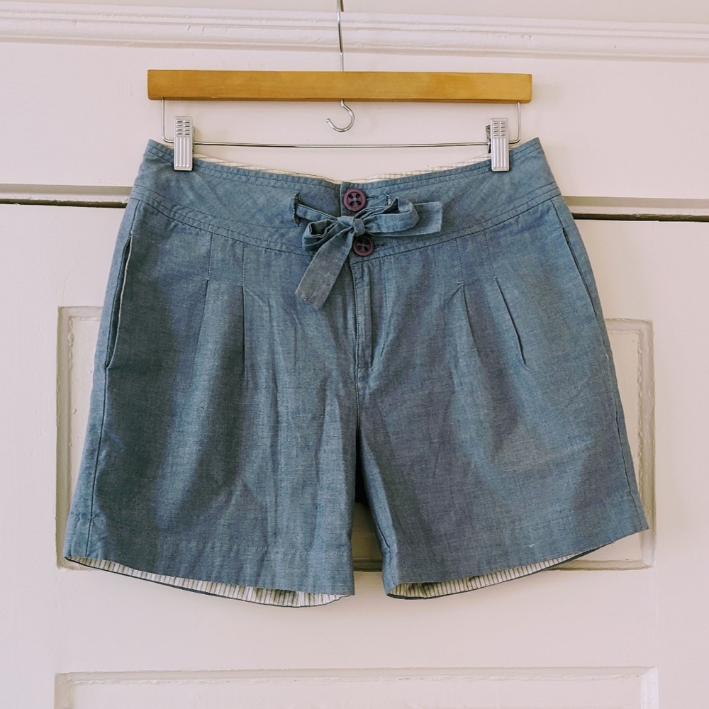 Gentle Fawn chambray tie front mid rise shorts size 6/8 paperbag
